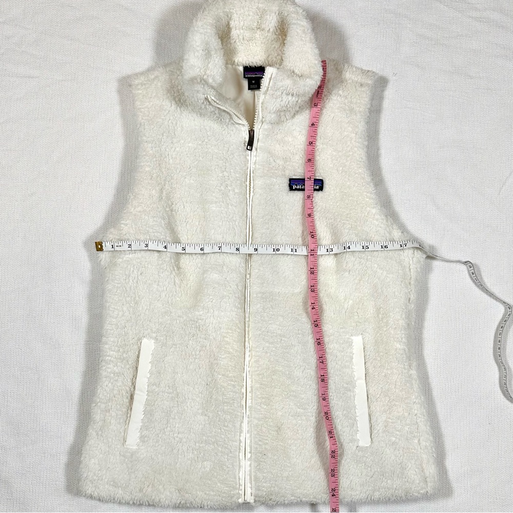 Patagonia Los Gatos Cream Fleece Vest Off White Medium - Picture 4 of 5